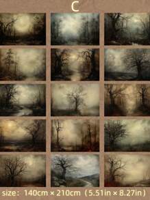 1pack 20 Sheets Exotic Wild Vintage Style Scrapbook Paper, Collage Material, Diy Decoration Background Paper, Personalized Scrapbook Notebook Stationery Supplies For Festival Gift Wrapping