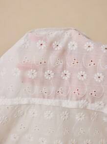 Poéselle 精致的白色刺绣上衣，荷叶边设计增添甜美浪漫气息，婚礼季，白色背心，夏季上衣，夏季女装，女士简约时尚休闲无袖上衣，适合日常穿着，刺绣工艺搭配荷叶边精致优雅，清新淡雅 - 白色 - 查看 8