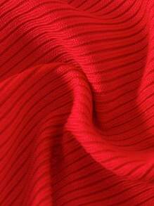 Swim Basics Women's Summer Vacation Beach Solid Color Bikini Set - Red - View 6