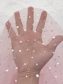 SHEIN CURVE+ Plus Size Sweetheart Neck Cinched Waist A-Line Mesh Dress, Suitable For Valentine's Day - Pink - View 7