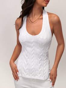 Forever 21 Women Turtleneck Solid Color Casual Knit Sweater, Fashionable For Daily Wear - White - View 5