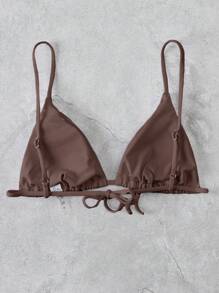 Swim Vcay Women's Solid Color Sexy Bikini Top, For Summer Beach Vacation