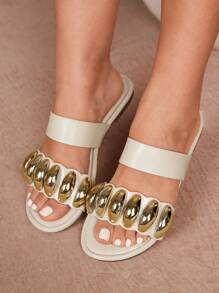 CUCCOO CURVES Women's Wide Width Flat Bohemian Beach Holiday Casual Sandals - Beige - View 2