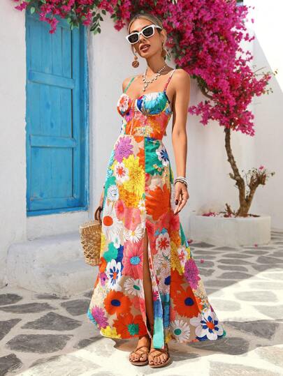 Vivid Eden Vestido largo casual para mujer, minimalista y de moda para el uso diario