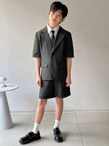 DAZY Ropa de otoño para niños - Conjunto de caballero para niño preadolescente, ropa de vuelta al cole - Gris - Ver 7