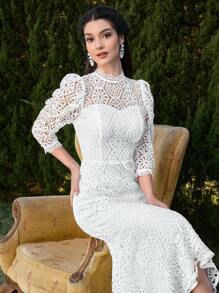 Modelyn Women Long Casual Dress, Simple & Fashionable For Everyday Wear - White - View 9