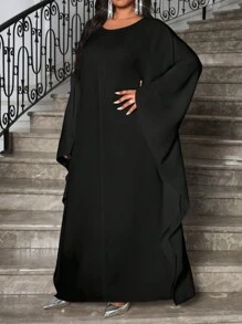 Fleurora 春夏秋冬优雅黑白编织V领直筒中长袖大码套装希腊女神连衣裙礼服情人节新年派对女装白色蓬蓬裙优雅连衣裙婚礼米色女装节日连衣裙仙女裙 - 黑色 - 查看 7