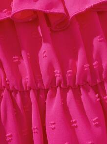 SHEIN Baby Girl Summer Cute Pink Ruffle Strap Dress - Hot Pink - View 4