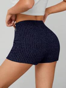 SHEIN PETITE Summer Marled Knit Biker Shorts