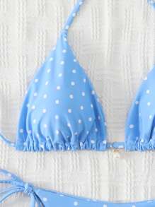 SHEIN Swim Women Spring Break Printed Random Swimwear Set For Summer Beach Vacation - Blue - View 8