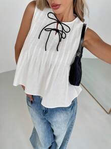 SHEIN Essnce Women's Sleeveless Tank Top, Minimalist Fashion Casual Everyday Wear