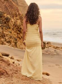 Aralina Valentine's Day Summer Shirred Maxi Dress - Yellow - View 2