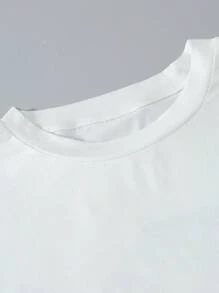 SHEIN Explorewe 1 件青少年男孩白色休闲 T 恤，宽松舒适