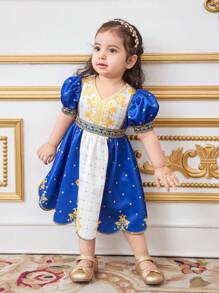 SHEIN Sukienka Babygirl Cute Floral Patchwork na lato