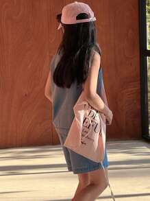 Dazy Kids Conjunto de niña preadolescente de mezclilla - Azul - Ver 6