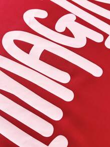 SHEIN Teen Boy Letter Print Round Neck Short Sleeve T-Shirt And Shorts Set