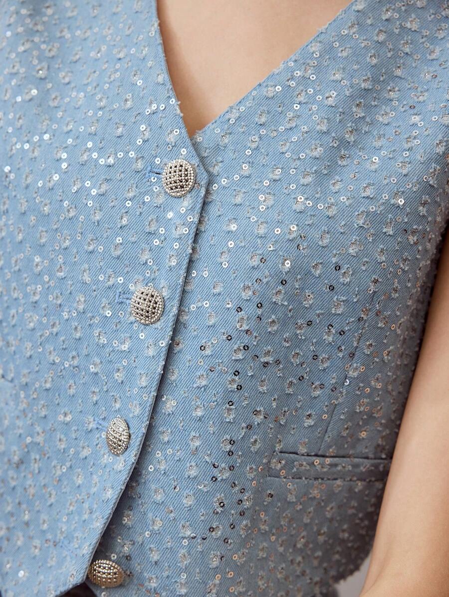 MOTF STUDIO ÁO BA LỒNG ĐƠN NGỰC KIM CƯƠNG - Màu xanh lam - Xem 2