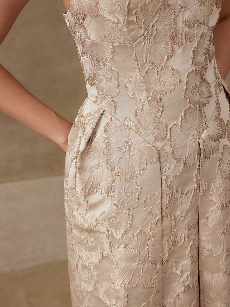 JACQUARD FOLD PLEATED DRESS
