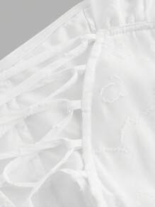 SHEIN MOD 女士浪漫露肩优雅白色茶会礼服，婚礼宾客礼服 - 白色 - 查看 3