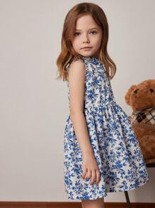 PrepCrw Young Girls' Spring/Summer Floral Print Collared Woven Dress - Multicolor - View 5