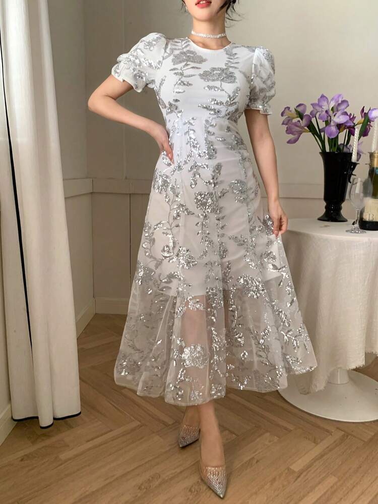 Women Mid-Length Casual Dress, Minimalist & Fashionable For Daily Wear Floral Summer Sundress Easter