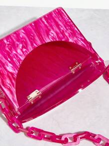 SHEIN SXY Women's Minimalist Handbag, Casual Daily Use Storage Bag - Red - View 6