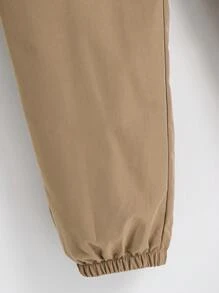 SHEIN Leap Crew 3pcs/Set Tween Boys' Casual Striped Vest, Short Sleeve Tee And Long Pants Set, Suitable For Commuting, School, Everyday Casual Wear, Sports, Spring/Summer - Khaki - View 6