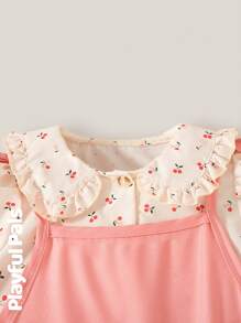 SHEIN Young Girl Casual Minimalist Fashion Daily Dress Set - Pink - View 3