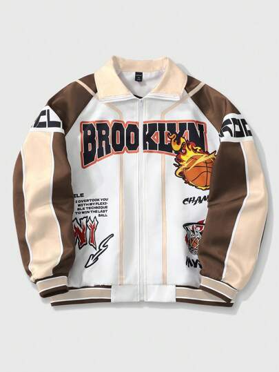 Prep Chaqueta casual y de moda sencilla para hombre, estilo futbolístico, para otoño