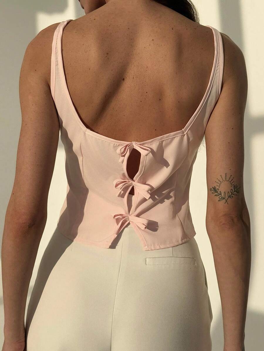 Aloruh 女士休闲简约衬衫，日常穿着 - 粉色 - 查看 1