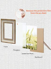 1 件棕色/卡其色创意欧式复古相框 6/7/8/10 英寸和 A4 适用于墙壁装饰家居装饰情人节、情人节婚礼、生日 - 米色 - 查看 4