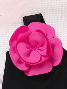 Jong meisje 3D bloemen decor asymmetrische halslijn camisole