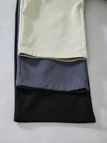 SHEIN 3 件套纯色休闲裤，适合青少年男孩，设计简约