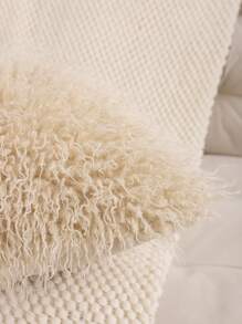 Faux Wool Decorative Pillow Case, Solid Color For Living Room And Bedroom,Fall Decor,Autumn Decor,Room Decor - Khaki - View 4