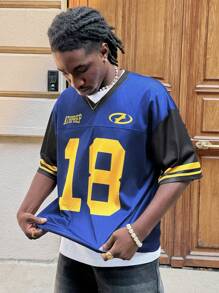 Manfinity RebelGame Plus Size Men's Polyester Wide Mesh Loose Knit Short Sleeve Digital Print Oversized T-Shirt - Multicolor - View 4