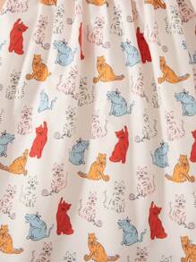 SHEIN Young Girl Summer Casual Animal Print Cap Sleeve Dress