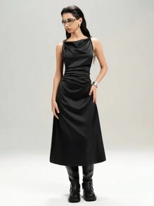 LYSMO Women's Party Ruffle Deep V Neckline Bodycon Dress - Black - View 1