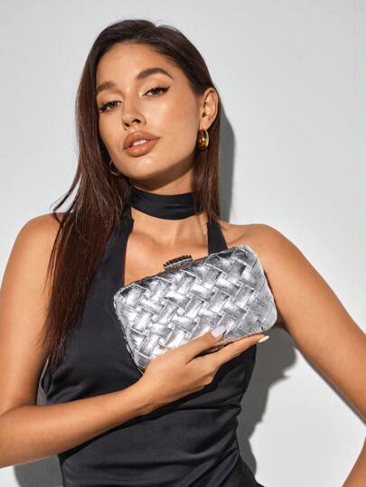 SHEIN BAE 女士纯色简约优雅奢华休闲晚装包