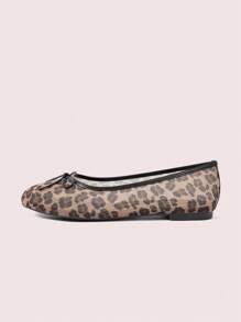 CUCCOO DOLLMOD Women's Leopard Print Mesh Flat Shoes, Casual & Stylish For Everyday Wear - Brown - View 2