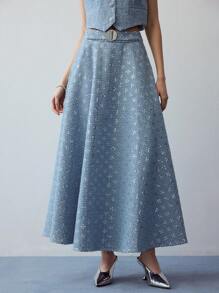 MOTF STUDIO Falda A-line con contrastes de lentejuelas