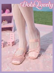 Dola Lovely 1 Pair Women's Mary Jane Flat Shoes, Pink Bow & Rhinestone Decor Slip-On Flats, Versatile Comfortable Shoes Suitable For Outdoor Wear Spring Shoes Spring Break Easter