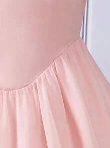 Vestido estilo cosecha mini de satén para adolescente con mangas abullonadas Y2K - Rosa - Ver 8
