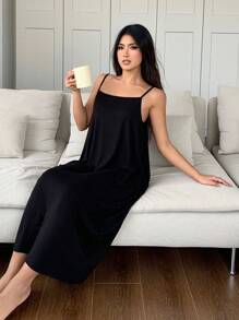 DAZY Mono ancho y suelto de color liso informal para mujer, ropa de estar en casa
