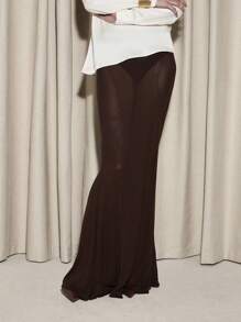 AiiRZ 优雅高腰下摆鱼尾长裙，侧开衩，精致晚会正式场合飘逸及地美人鱼婚礼派对舞会长裙