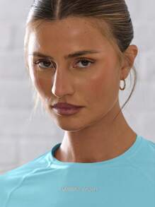 Musera Sport Long Sleeve Slinky Logo Thumb Hole Active-Wear Top, Padel, Tennis, Pickleball Gym Fitness Fall  Yoga Pilates Daily Casual - Baby Blue - View 5