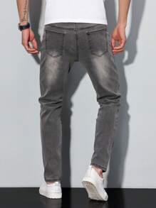 Manfinity Homme Men's Classic Straight Fit Pockets Casual Versatile Jeans - Grey - View 2