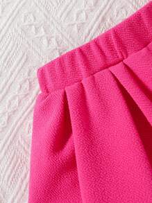 女婴荷叶边背心短款上衣和裙子 2 件套，夏季时尚