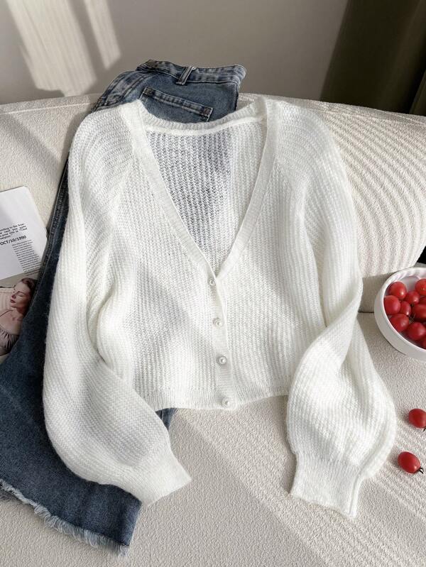 SHEIN Privé Plus Size Casual Vacation Homewear Retro Elegant Afternoon Tea Lightweight Hollow Apricot Cardigan Knit Sweater Outerwear, Spring Autumn