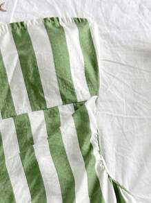 Soleia Váy chữ A hở lưng in họa tiết sọc xanh lá cây và trắng cho kỳ nghỉ ở đảo nhiệt đới dành cho nữ - Nhiều màu - Xem 6