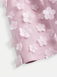 Pitira Pitira Tween Girl Floral Patchwork Bow Strap Cami Dress - Baby Pink - View 7